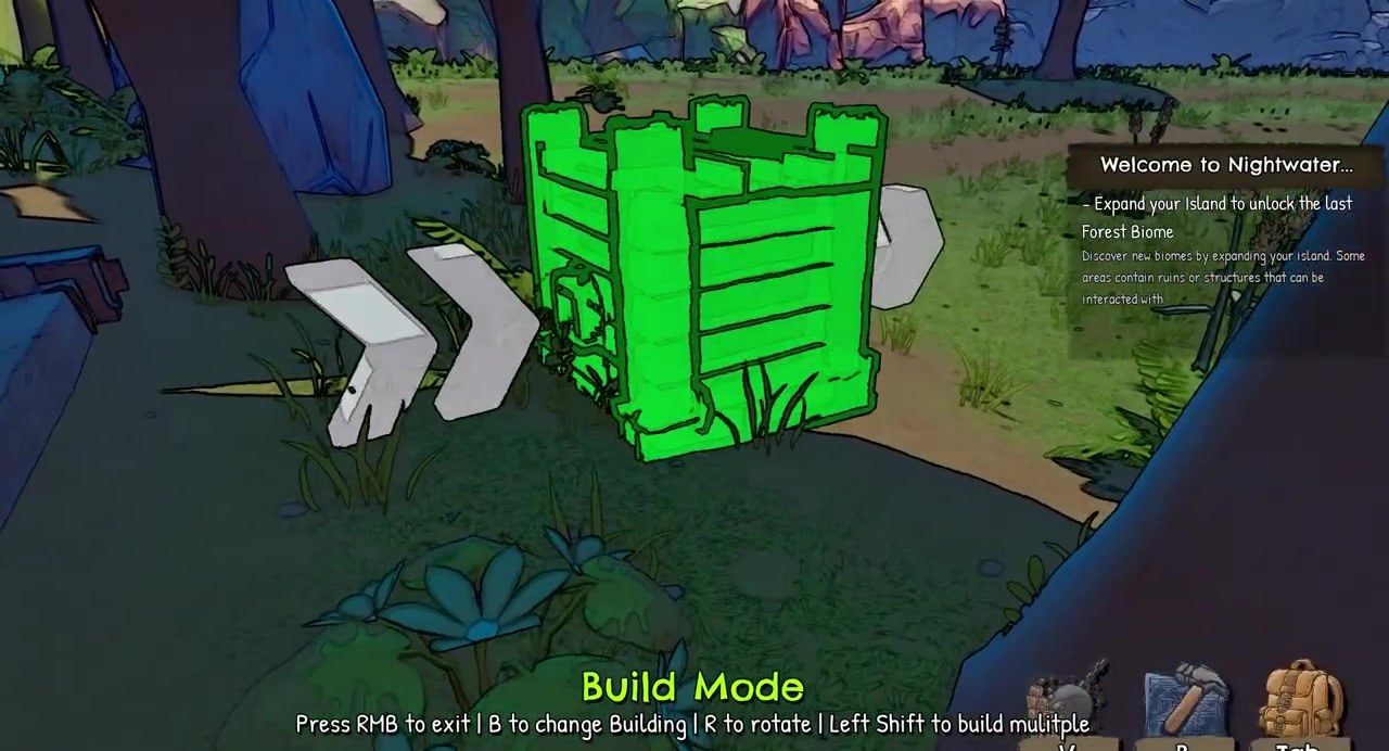 Build Mode with objective Expand your Island to unlock the last Forest Biome